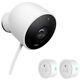 Google Nest Outdoor Security Camera, White With 2 Pack Wifi Smart Plug