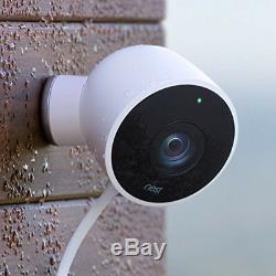 Google Nest Outdoor Security Camera, White with 2 Pack Wifi Smart Plug