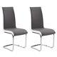 Grey White Side Dining Chairs 2/4/6 Set Leather Chrome Kitchen Room Furniture Uk