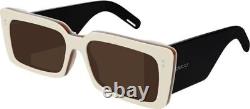 Gucci White Black Brown Square Ladies Men Sunglasses GG0543S 02 Brand New