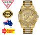 Guess Frontier Crystal Gold Mens Watch W0799g2 Brand New In Box