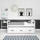 Guest Bed 3ft Single With Pull Out Trundle 3 Drawer Storage Drawers White