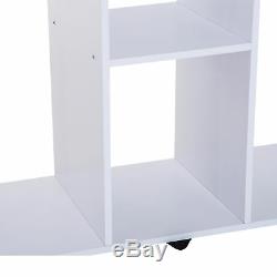 HOMCOM Mobile Open Wardrobe Storage Shelves with6 Wheels Clothes Hanging Rail
