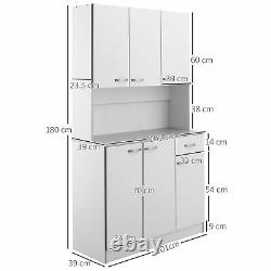 HOMCOM Modern Freestanding Pantry Cupboard Kitchen Hutch with Versatile Storage