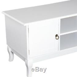 HOMCOM TV Stand Unit Corner Table Modern Eco-friendly MDF Ivory White Home