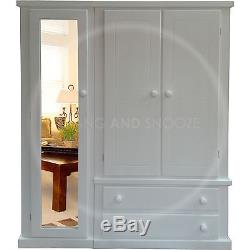 Hand Made Dewsbury Furniture Triple Full Mirrored Wardrobe White (assembled)