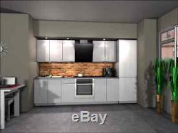 Handleless kitchen units set, complete kitchen, high quality white gloss kitchen