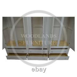 Handmade Dewsbury 5 Door 6 Drawer Wardrobe With Topbox In White