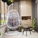Hanging Rattan Swing Chair With Soft Cushion Armrest Design Outdoor&indoor White