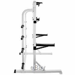 Hd White Olympic Power Cage/squat & Weight Rack Home Multi Gym Pull Up Bar/lift