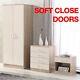 High Gloss 3 Piece Bedroom Furniture Set Wardrobe Chest Bedsidefree Delivery