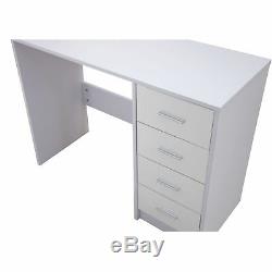 High Gloss 4 Drawer Vanity Dressing Table Computer Study Desk Furniture White