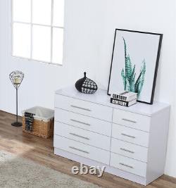 High Gloss 8 Drawer Sideboard / Cupboard / Buffet Solo / Chest of Drawers