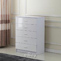 High Gloss Home Furniture Set Wardrobe Chest Bedside Table 7 Drawer
