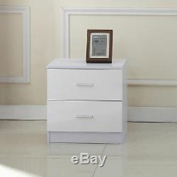High Gloss Home Furniture Set Wardrobe Chest Bedside Table 7 Drawer