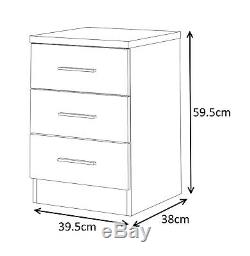 High Gloss Wardrobe Chest Bedside REFLECT in 4 Colours Bedroom Furniture Set