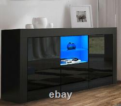 High Gloss White Sideboard Cupboard Display Cabinet Tv Unit Stand With Led Light