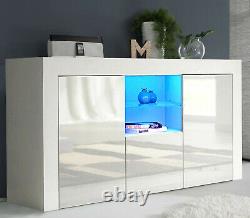 High Gloss White Sideboard Cupboard Display Cabinet Tv Unit Stand With Led Light