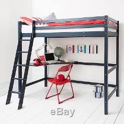 High Sleeper Cabin Bed with Desk in Choice of Colours High Sleeper