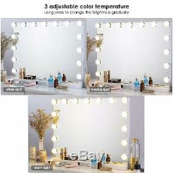 Hollywood Vanity Mirror with 15 LED Bulbs Makeup Adjustable 3 Dimmable Lights UK