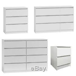 Hove Matt White Modern Chest of Drawers 2 3 6 or 8. Tall Wide Chest of Drawers