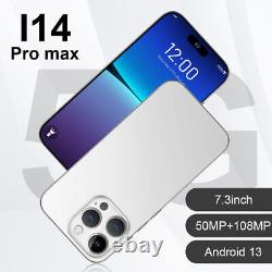 I14 Pro Max Global Version Android Smartphone 7.3inc Notch Screen 16GB+1TB NEW