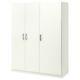Ikea Dombas Large 3 Door Upright Storage Wardrobe 181x140cm Adjustable Shelves