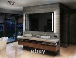 Illuminated Bathroom Mirror with Backlit LED Lights Wall Mounted Battery Powered