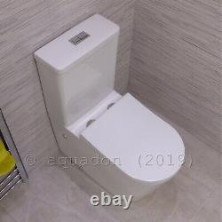 Jesy Bathroom Rimless Toilet WC Ceramic Close Coupled Cloaked to Wall
