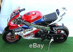 KXD Mini Moto Pocket Bike 50cc Limited Edition Red/White & Blue