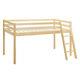 Kids Bunk Bed Mid Sleeper Wooden Pine Cabin Bed With Ladder