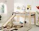 Kids Bunk Bed Mid Sleeper With Slide And Ladder Wooden Cabin Bed