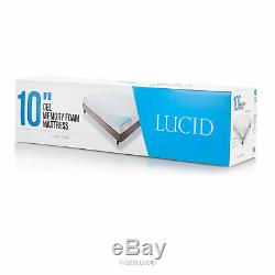 LUCID 10 Inch Gel Memory Foam Mattress Medium Firm Twin Twin XL Full & Queen