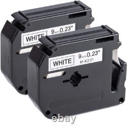 Label Tape For Brother MK-221 P-Touch Black on White 9mm x 8m M-K221