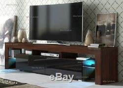 Large 200cm TV Unit Cabinet Stand Matt body and High Gloss Doors, FREE LED