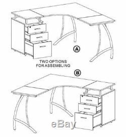 Large Corner Computer Desk A4 Filing Drawer for Home Office Piranha Regal PC 28g