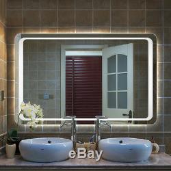 Large Led Illuminated Modern Bathroom Mirror With Demister / Ir Sensor / Light