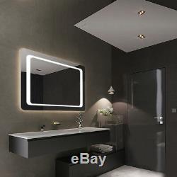 Large Led Illuminated Modern Bathroom Mirror With Demister / Ir Sensor / Light