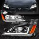 Led Drlfor 2003-2007 Honda Accord Black Housing Amber Side Headlight/lamp Set