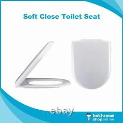 Linton Back to Wall BTW Toilet WC Pan, Soft Close Seat, Cistern & Flush Plate