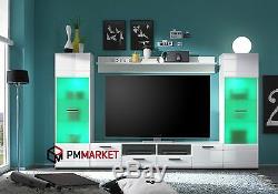 Living Room White High Gloss Tall cabinet storage unit tv cabinet display LGB