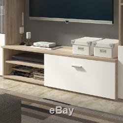 Living room furniture set TV unit cabinet glass display floating shelf