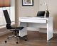Luxor White Gloss Home Office Desk Workstation With Hidden Drawer