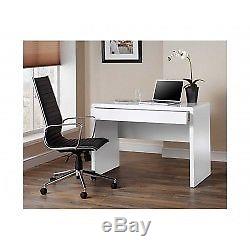 Luxor White Gloss Home Office Desk Workstation with Hidden Drawer