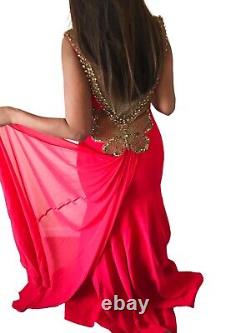 Luxurious gown dress, Red with beautiful sequins, made in Turkey, brand new