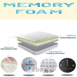 Luxury Coolblue Memory Foam Mattress Sprung 3FT Single 4FT6 Double 5FT King 6FT