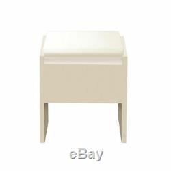 Luxury White Corner Dressing Table Multi-angle Mirror Stool 5 Storage Drawer
