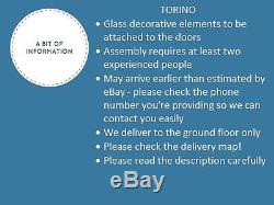 MODERN SLIDING DOOR BEDROOM WARDROBE 6 ft 8 inch(204cm) 2 SHELFS SONOMA & WHITE