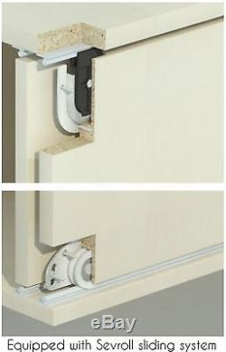 MODERN SLIDING DOOR BEDROOM WARDROBE 6 ft 8 inch(204cm) 2 SHELFS SONOMA & WHITE