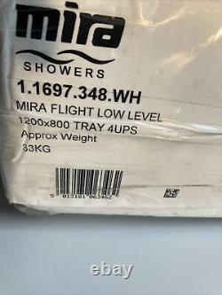 Mira Flight Low Rectangular Shower Tray 1200mm X 800mm 4 Upstands 1.1697.348. WH